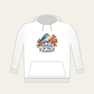 THINKING OF YOU ALWAYS Hoodie in white