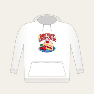 BIRTHDAY CHERRY CHEER Hoodie in white
