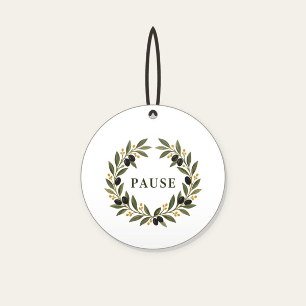 Product image Olive Branch Wreath with PAUSE Ceramic Ornament