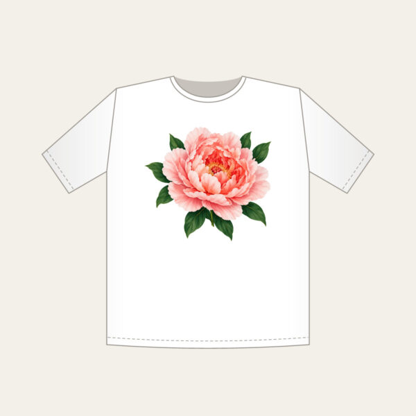 Product image Full-Blown Peony with Green Leaves T-Shirt