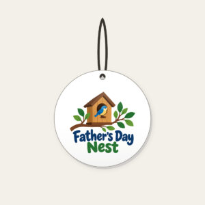 Father's Day Nest Ceramic Ornament in white