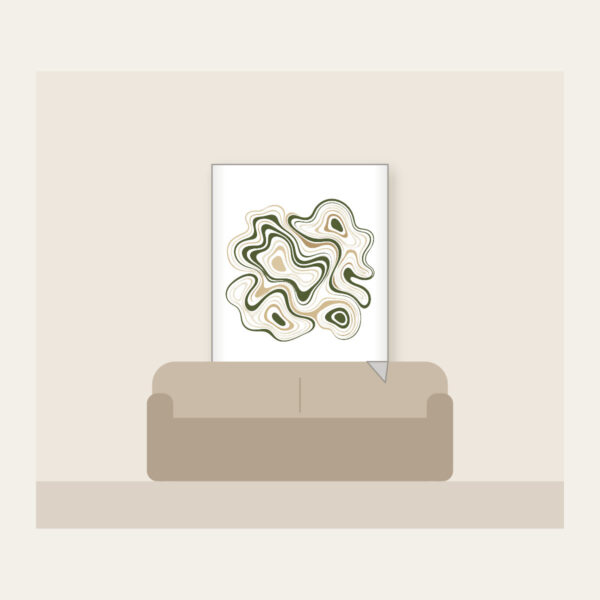 Product image Moss and Sand Contour Lines Fleece Blanket