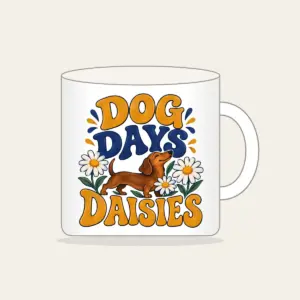 DOG DAYS DAISIES Mug in white