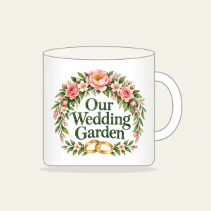 Our Wedding Garden Mug in white