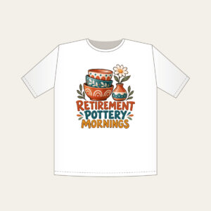 RETIREMENT POTTERY MORNINGS T-Shirt in white