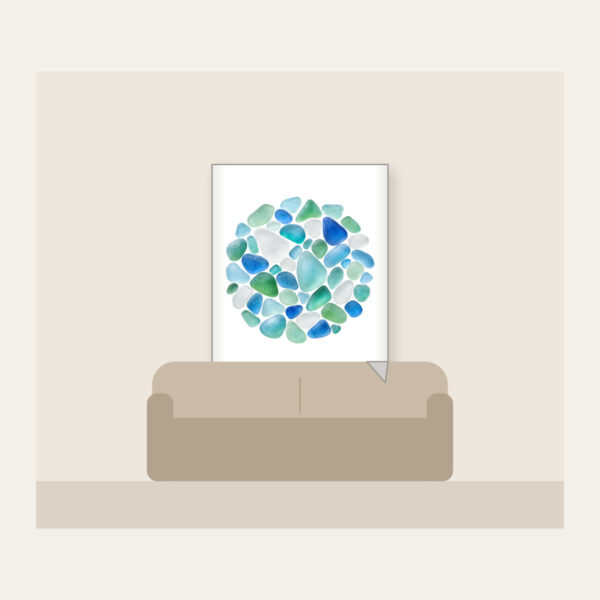Product image Sea-Glass Pebbles in Blues and Greens Fleece Blanket