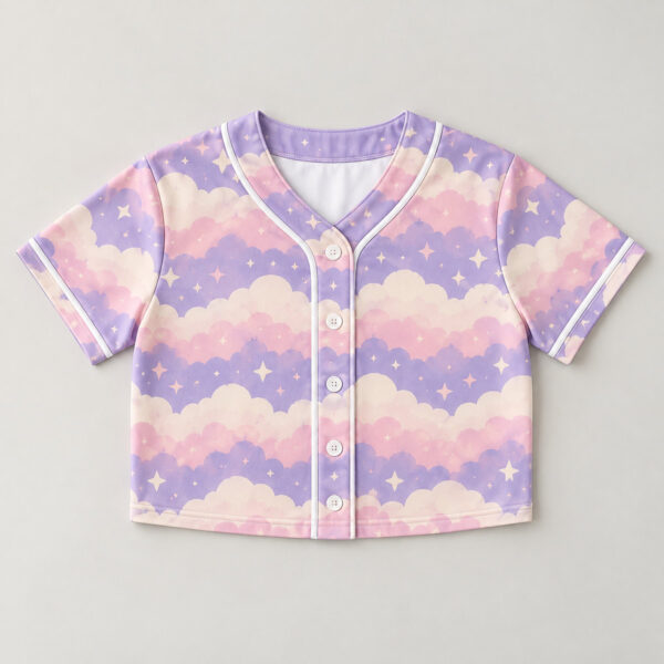 Product image Cloud Rows Crop Baseball Jersey with White Buttons