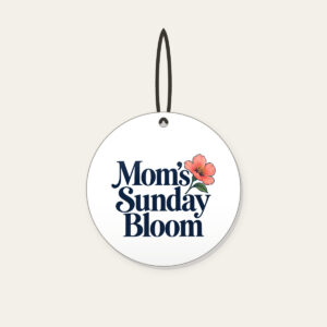 Mom's Sunday Bloom Ceramic Ornament in white