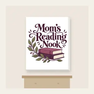 Mom's Reading Nook Canvas Print in white