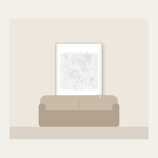 Product image Topographic Lines and Trail Markers Fleece Blanket