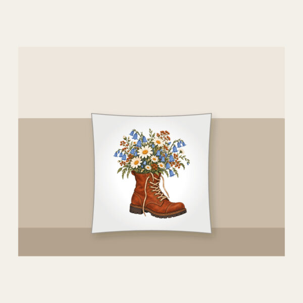 Product image Lace-Up Boot Overflowing with Daisies Pillow
