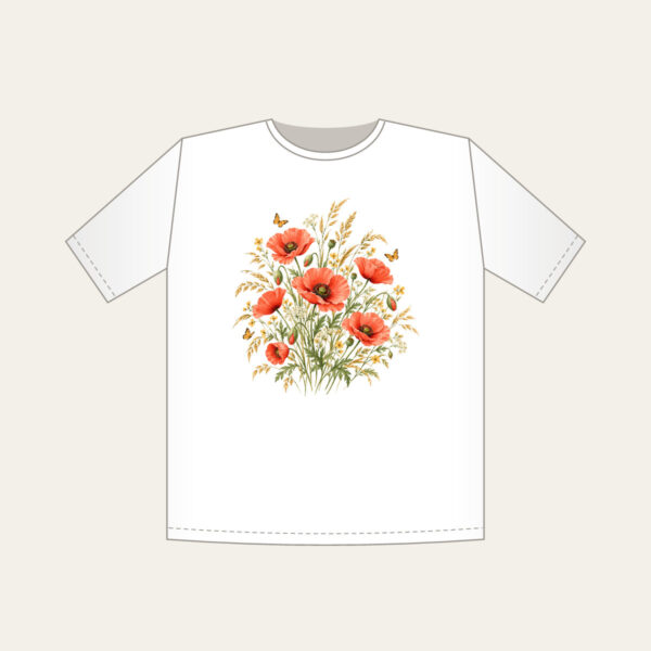 Product image Poppies, Grasses and Tiny Butterflies T-Shirt