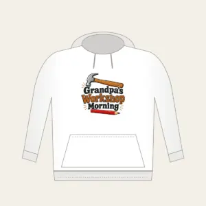 Grandpa's Workshop Morning Hoodie in white