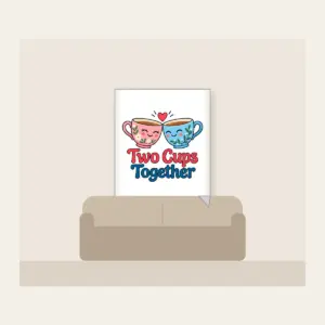 Two Cups Together Fleece Blanket in white