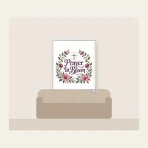 Prayer In Bloom Fleece Blanket in white