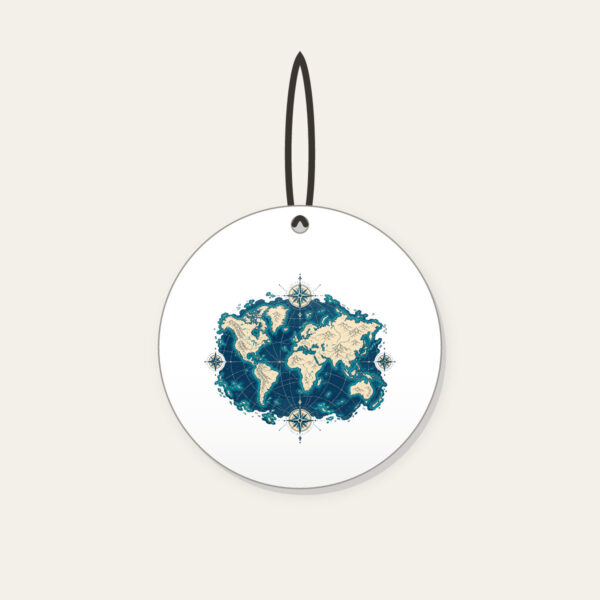 Product image Vintage Map Coastlines and Compasses Ceramic Ornament