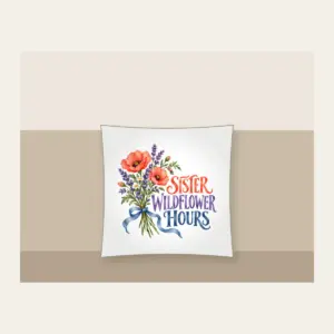 SISTER WILDFLOWER HOURS Pillow in white