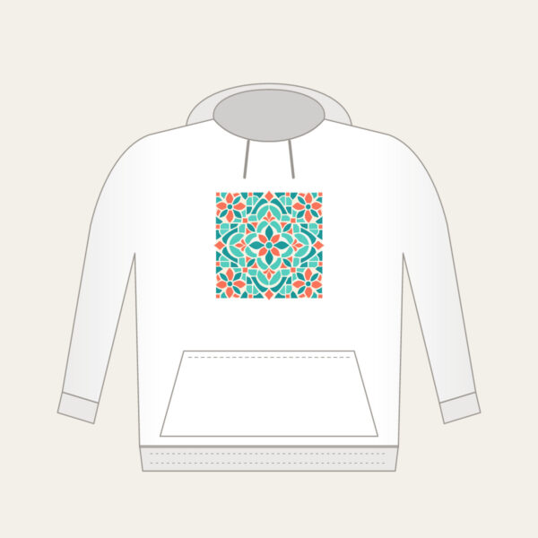 Product image Aqua and Coral Mosaic Tiles Hoodie
