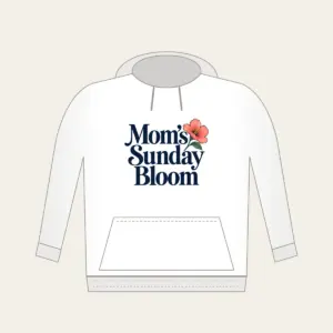 Mom's Sunday Bloom Hoodie in white