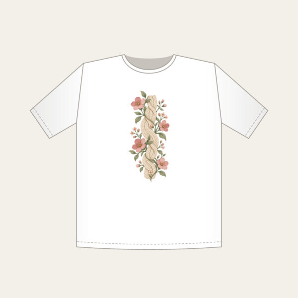 Product image Cable Pattern Twined with Little Flowers T-Shirt