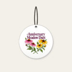Anniversary Meadow Duet Ceramic Ornament in white