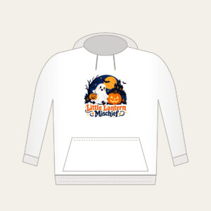 Little Lantern Mischief Hoodie in white