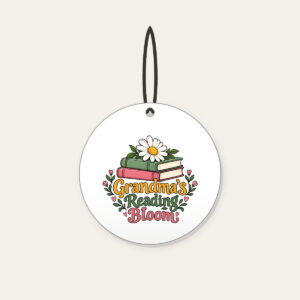 Grandma's Reading Bloom Ceramic Ornament in white