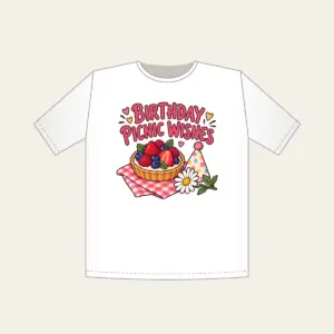 BIRTHDAY PICNIC WISHES T-Shirt in white