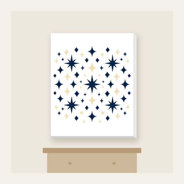 Product image Navy and Cream Diamonds and Stars Canvas Print