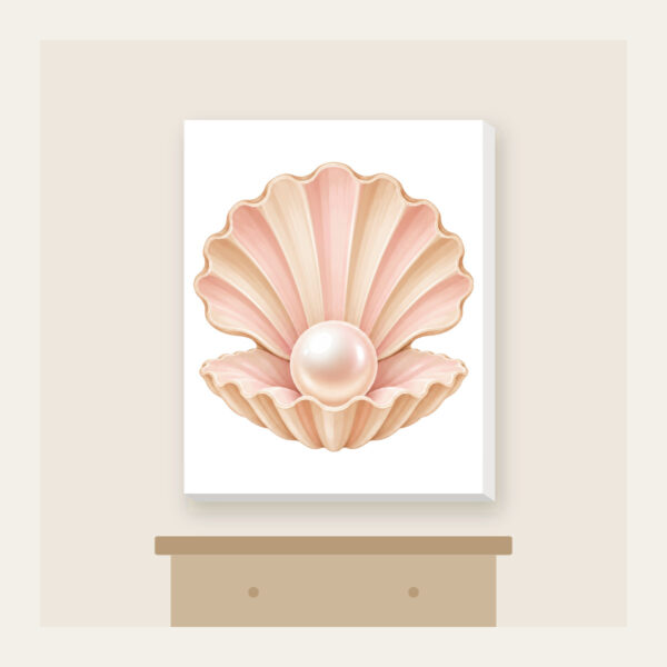 Product image Scallop Shell Holding a Pearl Canvas Print