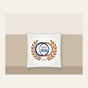 EST. 2026 Pillow in white