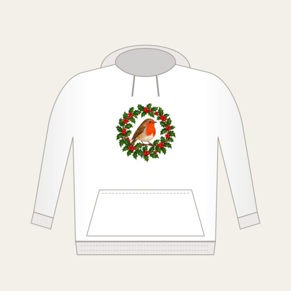 Product image Robin in a Holly Wreath Hoodie