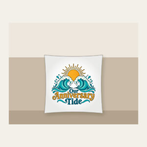 Our Anniversary Tide Pillow in white