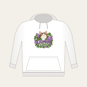 CAT MOM CLOVER Hoodie in white