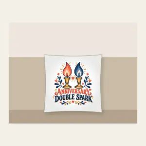 ANNIVERSARY DOUBLE SPARK Pillow in white