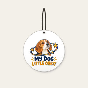 MY DOG LITTLE ORBIT Ceramic Ornament in white