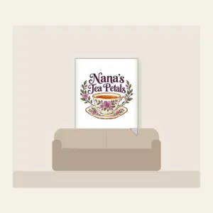 Nana's Tea Petals Fleece Blanket in white
