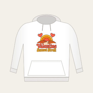 Valentine Sunset Stroll Hoodie in white