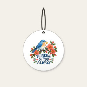 THINKING OF YOU ALWAYS Ceramic Ornament in white