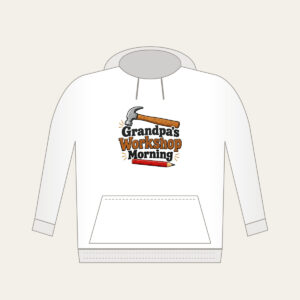 Grandpa's Workshop Morning Hoodie in white