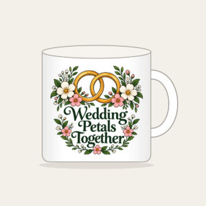Wedding Petals Together Mug in white
