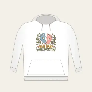 NEW BABY LITTLE FOOTSTEPS Hoodie in white