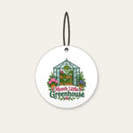 Mom's Little Greenhouse Ceramic Ornament in white