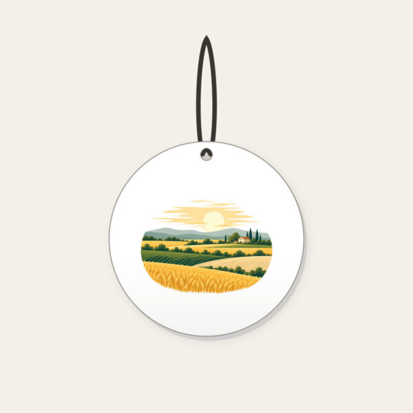 Product image Farm Field Strips Under a Low Sun Ceramic Ornament