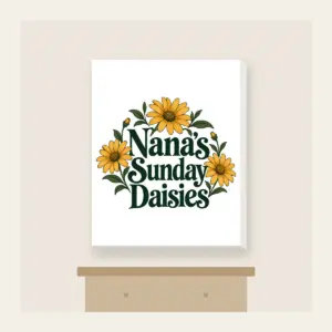 Nana's Sunday Daisies Canvas Print in white