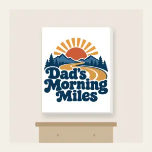 Dad's Morning Miles Canvas Print in white