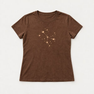 Bleach Constellation Women's Tee with bleach-effect splatter dots joined by fine lines into a small constellation on the chest