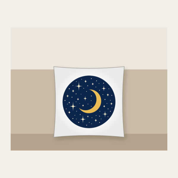 Product image Midnight Stars and Golden Crescent Moon Pillow