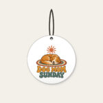 DOG MOM SUNDAY Ceramic Ornament in white