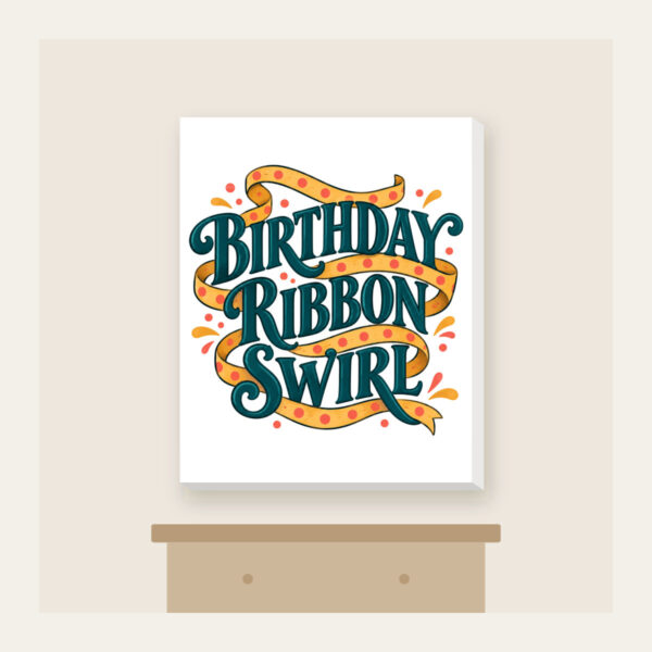 Product image Birthday Ribbon Swirl Canvas Print
